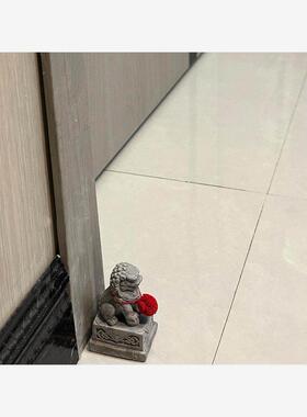 石狮子小摆件镇宅一对看门石雕迷你喜狮茶宠鱼缸造景桌面装饰礼物