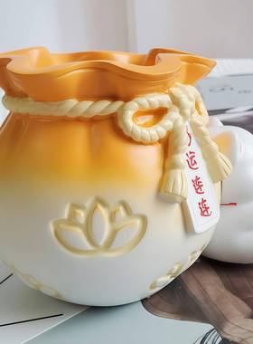 招财猫创意教师节好运连连笔筒办公桌面整理收纳学生树脂笔筒摆件