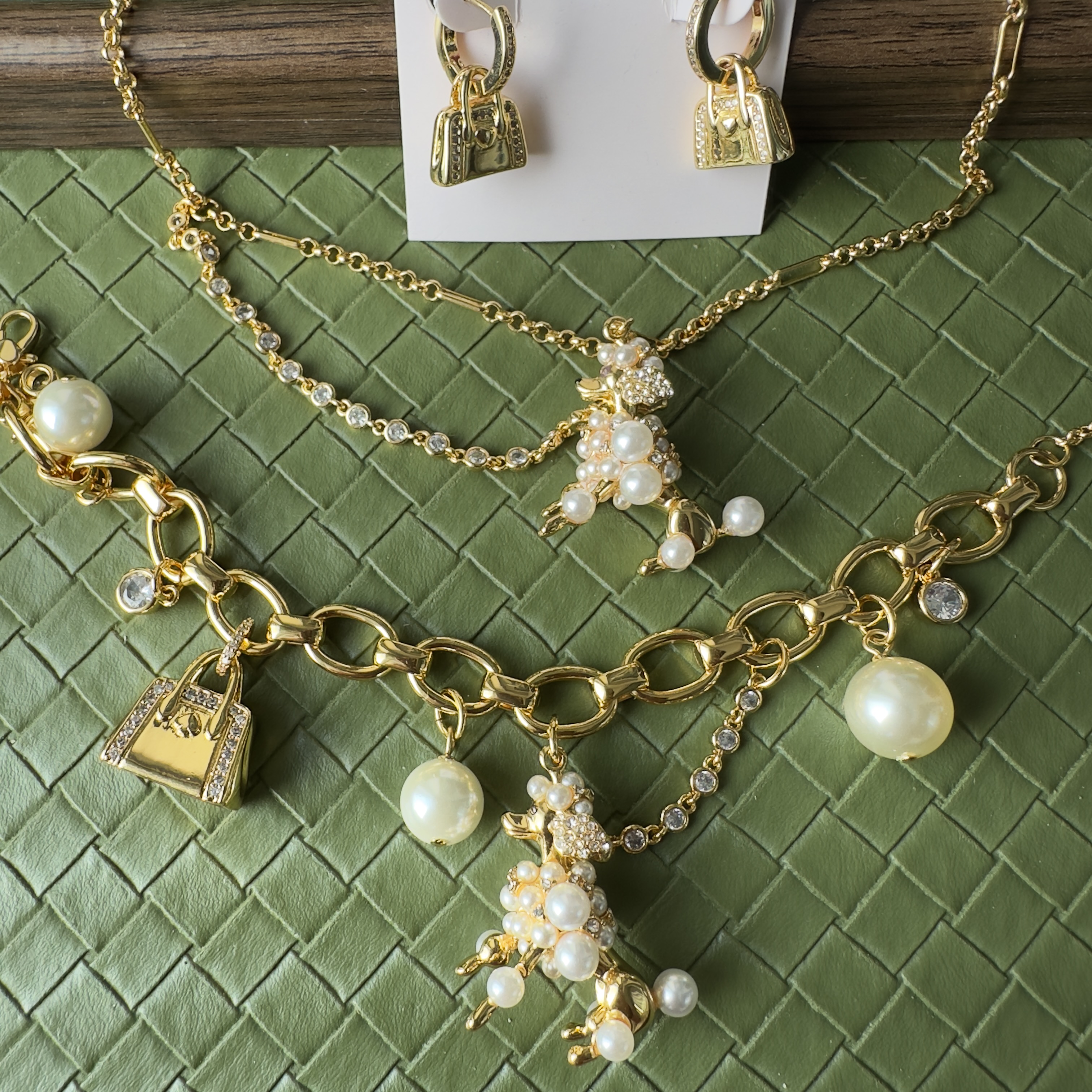 K系列出口欧美牛角包手链耳坠汉堡包手链耳坠富贵狗手链耳坠合集 - 图2