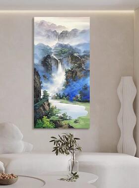新中式高风景山流水壁客厅装饰大画130-6气山水招财聚宝盆高档玄