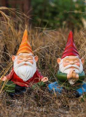 跨境脂新打坐地精庭院摆件家居户外儒小RRW055、侏矮人精灵装品饰