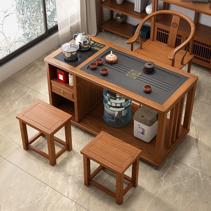 年新款阳台茶桌椅带万向轮全实木茶桌小户型台泡茶,淘宝优惠券,粉丝福利购,淘宝优惠卷