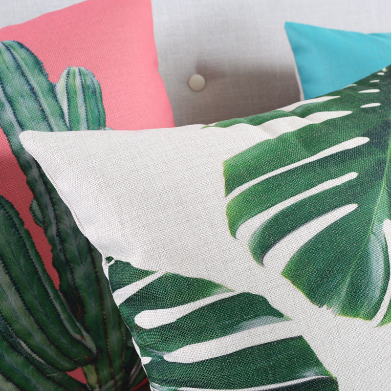 木有年轮 热带仙人掌抱枕加厚棉麻靠垫 亚麻沙发床头腰靠枕,淘宝优惠券,粉丝福利购,淘宝优惠卷