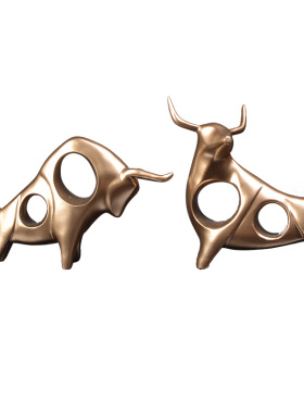 现代高档牛小摆件玄关客厅书柜办公室桌面家居酒柜创意装饰品