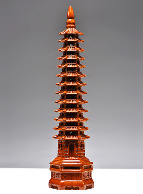 花梨实木雕刻层文昌塔摆件文昌塔十三层家居玄关装饰送礼工艺品