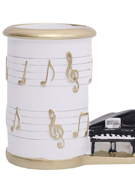 现代风创意音符钢琴外观造型笔筒家居书房办公室桌面装饰