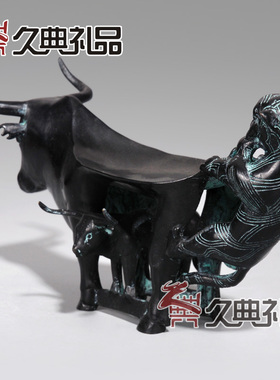 青铜器工艺品铜制牛虎铜案家居办公室送领导业会议礼品