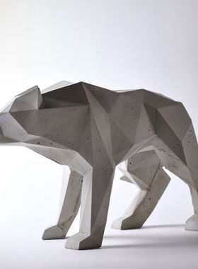 工业风真水泥动物客厅玄关书房软装售楼处样板间创意家居饰品