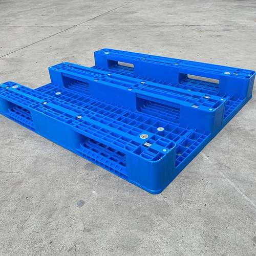 HDPE全新料1012强荷载塑料卡板带钢管网格蓝色塑料川字型托盘 - 图1