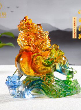琉璃工艺品貔貅家居客厅桌面装饰办公室高档大气店铺业礼品