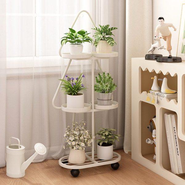 家用铁艺多层阳台置物架高端摆件展示架室内可移动客厅落地式花架,淘宝优惠券,粉丝福利购,淘宝优惠卷