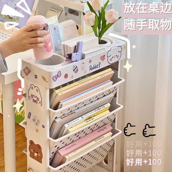 小推车置物架桌下书本收纳学生宿舍可移动书架整理架子带王之,淘宝优惠券,粉丝福利购,淘宝优惠卷
