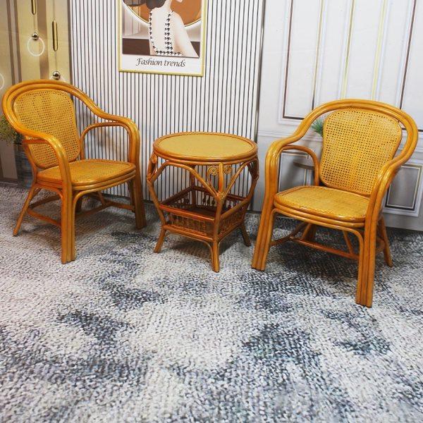 印尼藤编休闲椅家用阳台户外庭院真藤茶桌椅老人靠背椅单人扶手椅,淘宝优惠券,粉丝福利购,淘宝优惠卷