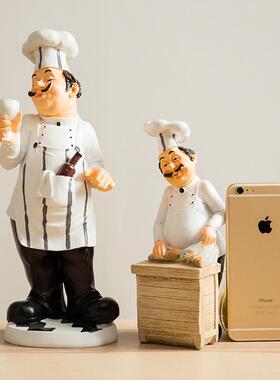 美式厨师公仔软装饰品摆件甜品屋面包店烘培坊人物模特调料架摆设