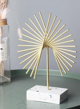 热造北欧铁艺龟背竹小摆件玄关客厅电视柜酒柜办公室创意家居装饰