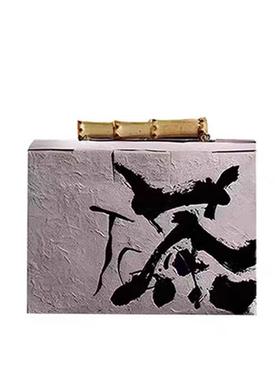 新中式样板间书房书柜展示柜摆件茶室博古架茶具铁壶茶饼盆景装饰