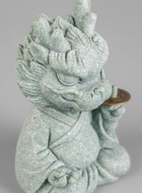 逗兽记 入户玄关装饰摆件轻奢高档青砂石鱼缸造景摆设可养小茶玩