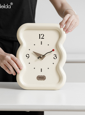 客厅级感时钟玄关电视柜奶油风座钟装饰品