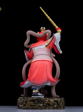 王灵官神像 王天君火神菩萨王恶汉白玉彩绘工艺摆件