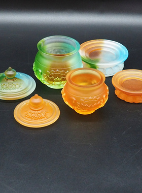 古法琉璃供水杯圣水杯净水杯佛堂莲花观音大悲佛前摆件贡品