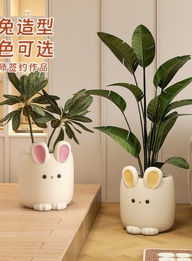 卡通现代落地大号盆阳台仿真落地客厅大型装饰品