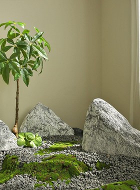 庭院造景装饰仿真假石头室内软装雪浪石样板间景观石道具摆件