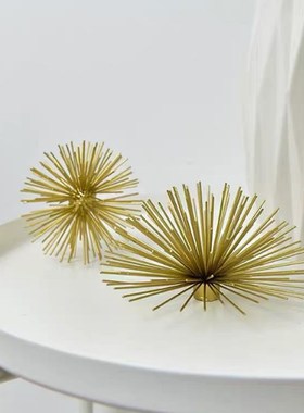 现代金属刺球海胆蒲公英挂饰墙饰半球壁饰高档饰品欧式软装品