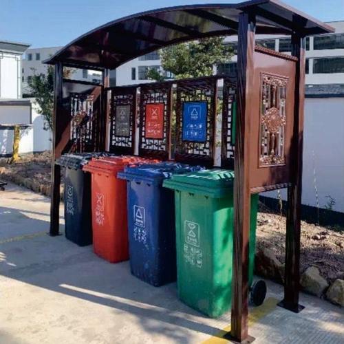垃圾分类亭收集亭定制户外不锈钢宣传栏做雨棚广告牌小区公告架子 - 图3