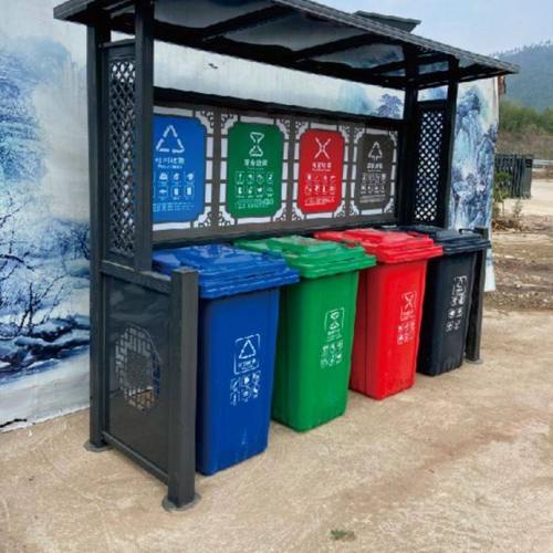 垃圾分类亭收集亭定制户外不锈钢宣传栏做雨棚广告牌小区公告架子 - 图1