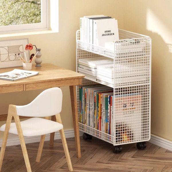 桌下小书架带轮书本收纳架书柜家用落地置物架移动书桌旁学生简易,淘宝优惠券,粉丝福利购,淘宝优惠卷