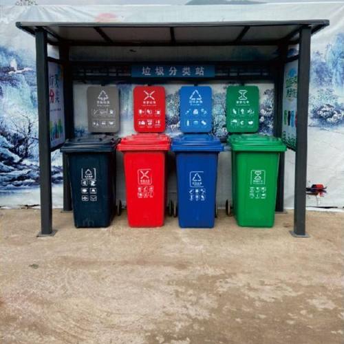 垃圾分类亭收集亭定制户外不锈钢宣传栏做雨棚广告牌小区公告架子 - 图0
