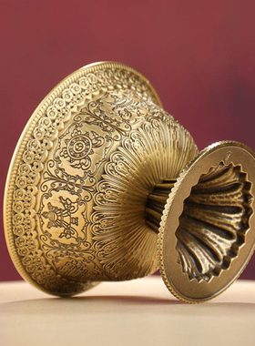 铜制供水杯八吉祥藏式雕刻八吉祥家用家居用品八供杯供水碗圣水杯