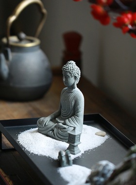 园林灯日式禅意摆件佛像盆景小摆