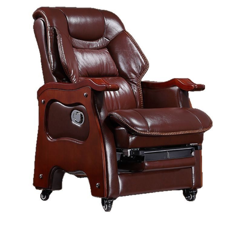 真皮老板椅可躺实木办公椅电脑椅家用皮椅按摩椅大班椅书房转椅子,淘宝优惠券,粉丝福利购,淘宝优惠卷