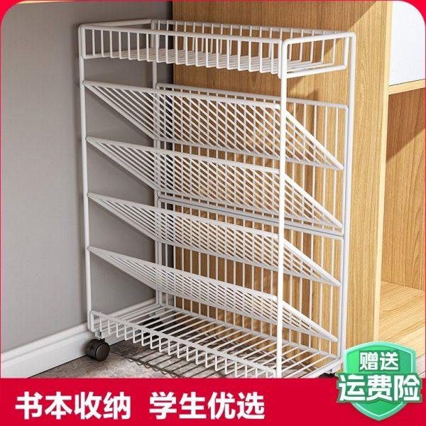 可移动桌边收纳架小书架教室学生书本架落地小推车置物架书健之章,淘宝优惠券,粉丝福利购,淘宝优惠卷