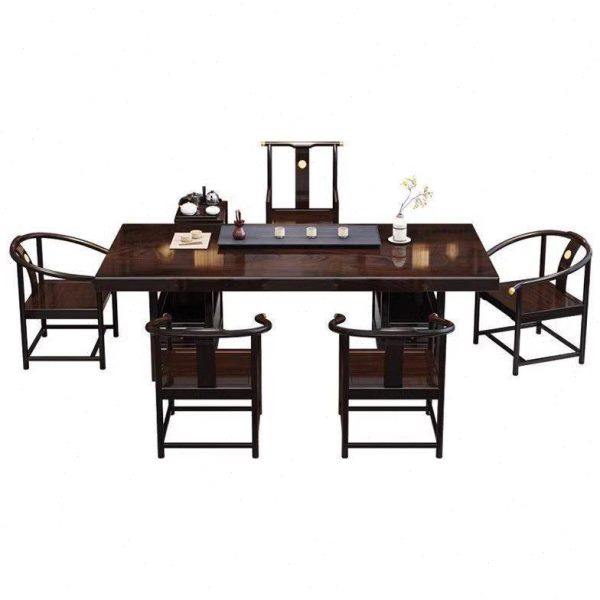 黑檀木实木大板茶台茶桌椅组合现简约公家用新中式一体泡茶台,淘宝优惠券,粉丝福利购,淘宝优惠卷