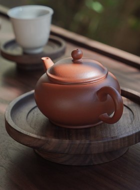 九间房壶承杯承实木紫砂壶隔热杯垫茶托盘泡茶台