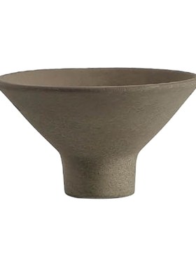 现代侘寂风陶瓷高脚果盘样板间酒店客厅茶几桌面摆设