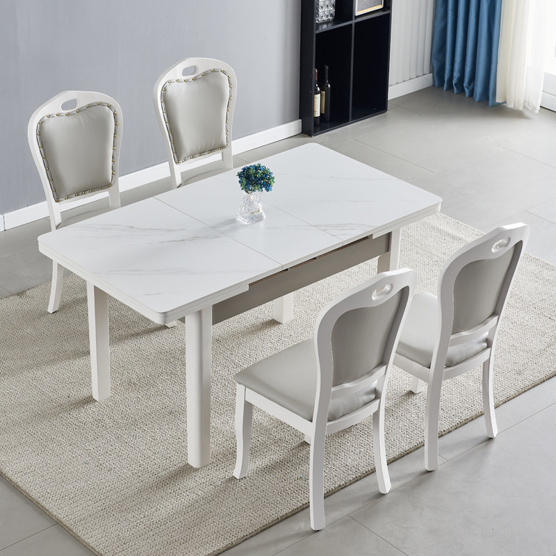 餐桌椅实木岩板家用小户型伸缩现代带电磁炉饭桌子,淘宝优惠券,粉丝福利购,淘宝优惠卷