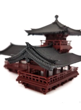 钰书房吸水石假山盆景小屋鱼缸微景观造景枯山水假山古楼