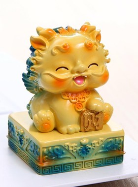 貔貅招财摆件玉玺印章旺t财寓意发财工位小摆件镇宅麒麟一对治愈