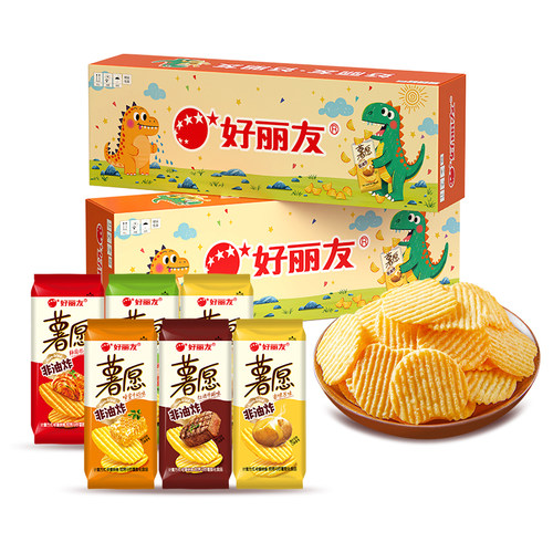 好丽友薯愿薯片恐龙限量版多口味2P×1盒（共2包）非油炸零食 - 图2