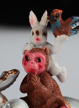 和睦四瑞筒家用摆件品树脂高档转汽车摆件金车内饰品车载式供奉藏