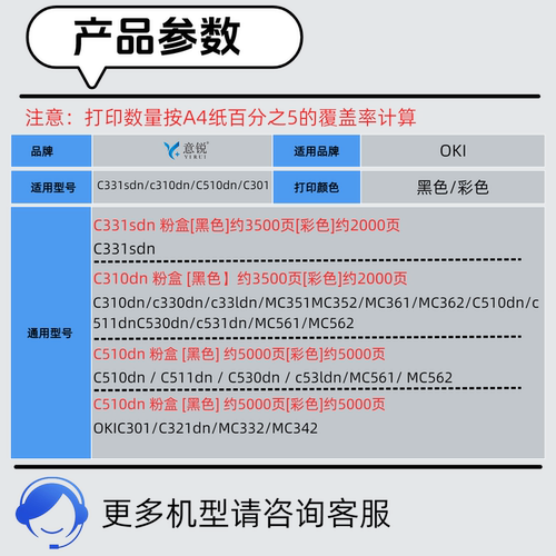 适用OKI C310dn粉盒C331sdn C331dn C301n墨盒C321dn C330d C510dn C511dn C530dn C531dn MC561 MC562墨粉盒 - 图3