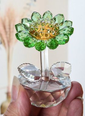 高档水晶向日葵花摆件 客厅家居柜台创意植物小装饰品 生日礼物