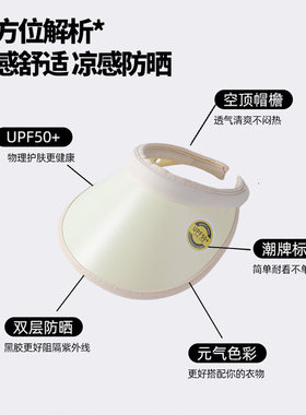 夏季大檐防晒空顶帽女款
