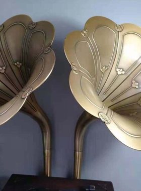 民俗老物件留声机唱片机黑胶唱片民国老上海大喇叭影视道具摆件