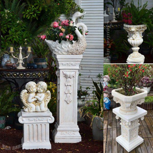 欧式高档罗马柱子花盆别墅门口大号落地阳台庭院花园底座摆件花架,淘宝优惠券,粉丝福利购,淘宝优惠卷