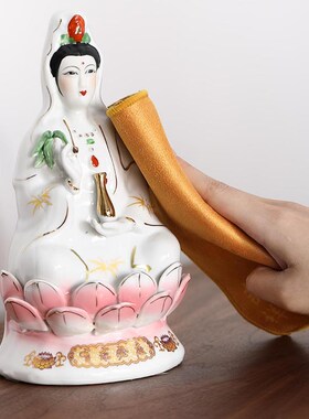 佛堂清洁工具神像实木佛尘扫软毛净佛巾香灰夹香炉清理套装收纳筒