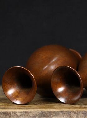 黄铜金属铜花瓶家用插花客厅摆件办公室大堂装饰品小花瓶创意花器